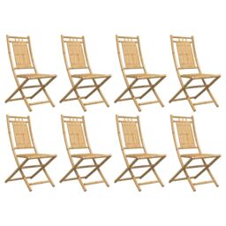 Berkfield Home Folding Garden Chairs 8 pcs 46x66x99 cm Bamboo in Brown - Size: 46 x 66 x 99 cm - thumbnail 4