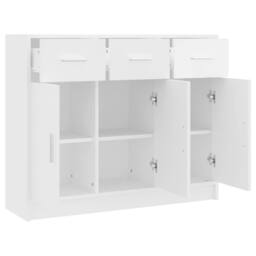 Berkfield Home Sideboard White 91x28x75 cm Engineered Wood - Size: 91 x 28 x 75 cm - thumbnail 6