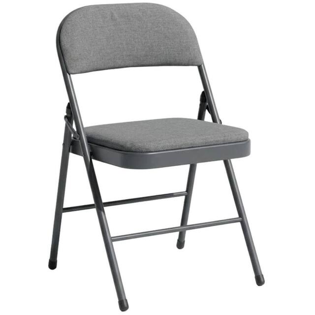 SPETLEK 1 METAL FOLDING CHAIR GREY FABRIC - image 1