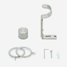 New Edge Blinds Stainless Steel 28mm End Cap Fixed Length Metal Curtain Pole in Light Grey - Size: 270 cm - thumbnail 3