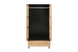 Birlea Croxley 2 Door Wardrobe Rattan 1 Drawer Croxley Mid Century Modern in Black - thumbnail 5