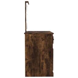 Berkfield Home Dressing Table with LED Smoked Oak 90x50x132.5 cm Engineered Wood in Brown - thumbnail 8