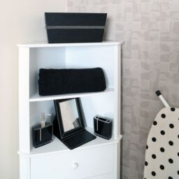 Orsina Diamante Black Faux Leather Rectangular Storage Box - thumbnail 2