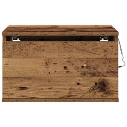 Berkfield Home Bedside Cabinets with LED Lights 2 pcs Wall-Mounted Old Wood in Brown - thumbnail 8