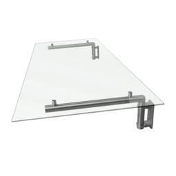 Monstershop Glass Door Canopy & Brackets - 144cm W x 80cm D in Silver - Size: 144 cm W x 80 cm D - thumbnail 4