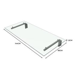 Monstershop Glass Door Canopy & Brackets - 144cm W x 80cm D in Silver - Size: 144 cm W x 80 cm D - thumbnail 5