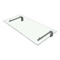 Monstershop Glass Door Canopy & Brackets - 144cm W x 80cm D in Silver - Size: 144 cm W x 80 cm D - thumbnail 2