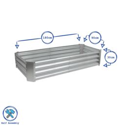 Harbour Housewares Raised Garden Beds - 2x Rectangular Bottomless Galvanised Steel Planter 180 x 90cm in Green - Size: 180 x 90 cm - thumbnail 7