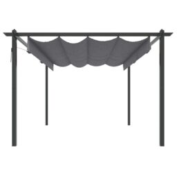 Berkfield Home Garden Gazebo with Retractable Roof 4x3 m Anthracite in Black - thumbnail 4