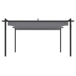 Berkfield Home Garden Gazebo with Retractable Roof 4x3 m Anthracite in Black - thumbnail 3