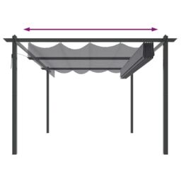 Berkfield Home Garden Gazebo with Retractable Roof 4x3 m Anthracite in Black - thumbnail 5