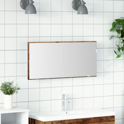 Berkfield Home Bathroom Mirror Cabinet with LED Light Old Wood 80x37 cm in Brown - thumbnail 1