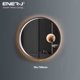 ENER-J Round LED Mirror with Moon Design - 70cm in White - Size: 100 cm x 100 cm - thumbnail 5