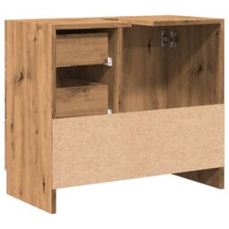 Berkfield Home Sink Cabinet Artisian Oak 63x30x54 cm Engineered Wood in Brown - Size: 63 x 30 x 54 cm - thumbnail 6