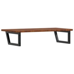 Berkfield Home Basin Shelf Wall Mounted Steel & Solid Wood Oak in Brown - thumbnail 6