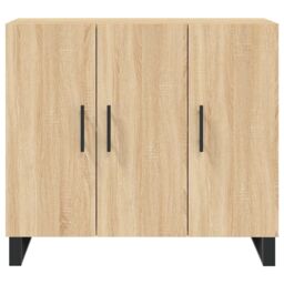 Berkfield Home Sideboard Sonoma Oak 90x34x80 cm Engineered Wood in Brown - Size: 90 x 34 x 80 cm - thumbnail 6