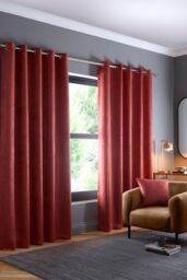 Fusion 'Strata' Luxe Velvet Filled Cushion in Terracotta - Size: 43 cm x 43 cm - thumbnail 2