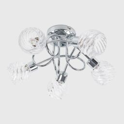 ValueLights Reyka 5 Way Cross Over Chrome Ceiling Light With 5 x Warm White G9 Bulbs in Silver - thumbnail 2
