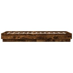 Berkfield Home Bed Frame without Mattress Smoked Oak 75x190 cm Small Single Engineered Wood in Brown - thumbnail 5