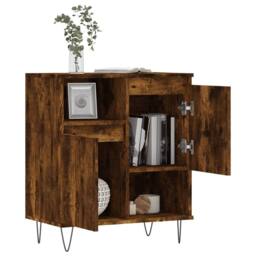 Berkfield Home Sideboard Smoked Oak 60x35x70 cm Engineered Wood in Brown - Size: 60 x 35 x 70 cm - thumbnail 4