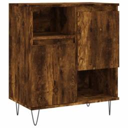 Berkfield Home Sideboard Smoked Oak 60x35x70 cm Engineered Wood in Brown - Size: 60 x 35 x 70 cm - thumbnail 1