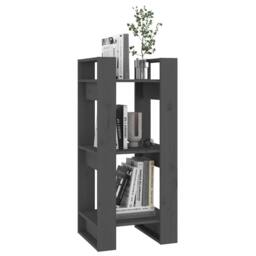 Berkfield Home Beautiful Book Cabinet/Room Divider Grey 41x35x91 cm Solid Wood Pine - Size: 41 x 35 x 91 cm - thumbnail 5