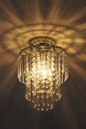 Modern Crystal Mount Ceiling Light in Silver - thumbnail 1