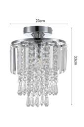 Modern Crystal Mount Ceiling Light in Silver - thumbnail 4