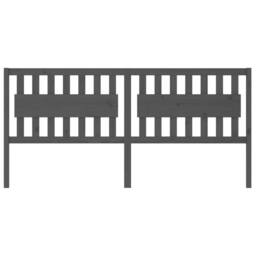 Berkfield Home Beautiful Bed Headboard Grey 205.5x4x100 cm Solid Wood Pine - thumbnail 1