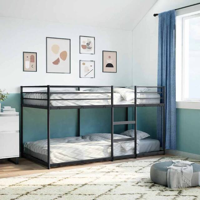 Berkfield Home Breathable Bunk Bed without Mattress Black 100x200 cm Steel - image 1