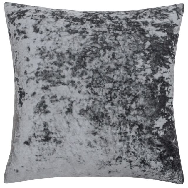 Paoletti Verona Crushed Velvet Sqaure Polyester Filled Cushion in Grey - Size: 55 cm x 55 cm - image 1