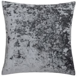 Paoletti Verona Crushed Velvet Sqaure Polyester Filled Cushion in Grey - Size: 55 cm x 55 cm - thumbnail 1