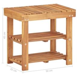 Berkfield Home Shoe Rack 50x32x45 cm Solid Acacia Wood in Brown - Size: 50 x 32 x 45 cm - thumbnail 5