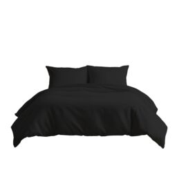 Snug City Luxury 200TC Duvet Cover & Pillowcase/s Set Bed Linen in Black - Size: Single - thumbnail 2