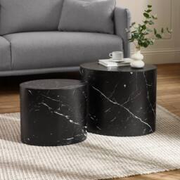 Cheshire Sorrento Nest Of 2 Tables in Black Marble Effect - thumbnail 3