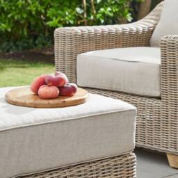 Lemon Pavilion Furniture and Decor Capri Collection Outdoor Foot Stool, Metal, L56 x W81 x H24 cm, Beige - thumbnail 5