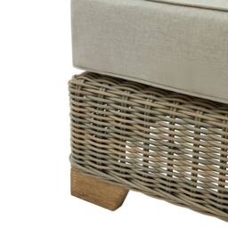 Lemon Pavilion Furniture and Decor Capri Collection Outdoor Foot Stool, Metal, L56 x W81 x H24 cm, Beige - thumbnail 3