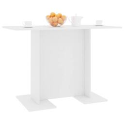 Berkfield Home Dining Table White 110x60x75 cm Engineered Wood - Size: 110 x 60 x 75 cm - thumbnail 5