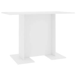 Berkfield Home Dining Table White 110x60x75 cm Engineered Wood - Size: 110 x 60 x 75 cm - thumbnail 2