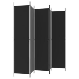 Berkfield Home 5-Panel Room Divider Black 250x220 cm Fabric - thumbnail 5