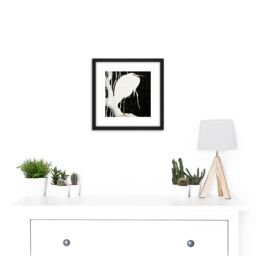 Artery8 Ohara Koson Heron In Snow Japan Painting 8X8 Inch Square Wooden Framed Wall Art Print Picture with Mount in Black - thumbnail 2