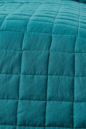 Homescapes Cotton Quilted Reversible Bedspread in Teal - Size: King - thumbnail 3