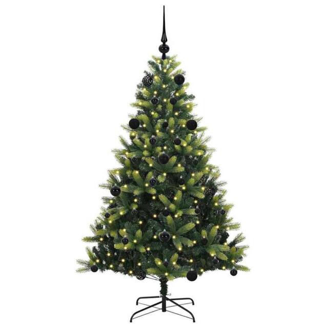 Berkfield Home Realistic Artificial Hinged Christmas Tree 150 LEDs Green 150 cm - image 1