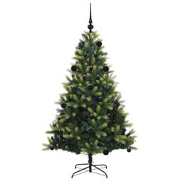 Berkfield Home Realistic Artificial Hinged Christmas Tree 150 LEDs Green 150 cm - thumbnail 4