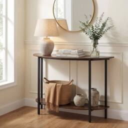 KORVIXA Narrow Entryway Table with Heavy-duty in Brown - Size: 100 cm x 100 cm - thumbnail 4