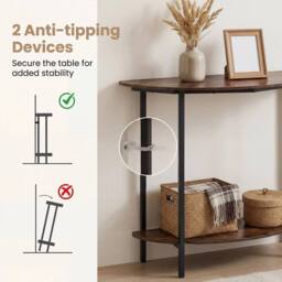 KORVIXA Narrow Entryway Table with Heavy-duty in Brown - Size: 100 cm x 100 cm - thumbnail 5