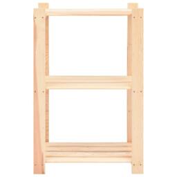 Berkfield Home Durable 3-Tier Storage Rack 60x38x90 cm Solid Pinewood 150 kg in Beige - Size: 60 x 38 x 90 cm