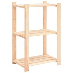 Berkfield Home Durable 3-Tier Storage Rack 60x38x90 cm Solid Pinewood 150 kg in Beige - Size: 60 x 38 x 90 cm - thumbnail 2