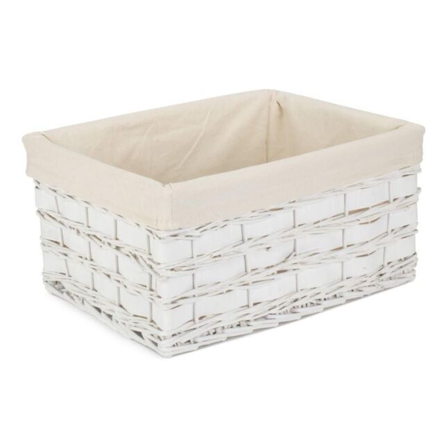 Red Hamper Wicker White Scandi Storage Basket With White Lining - Size: XL - image 1