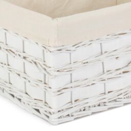 Red Hamper Wicker White Scandi Storage Basket With White Lining - Size: XL - thumbnail 2